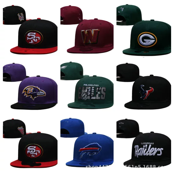 Foreign Trade Team Baseball Caps Lakers Bulls Embroidered Letters Nfl Adjustable Flat-Brimmed Hats Hawks Flat-Brimmed Hats Nba Cotton Fabric