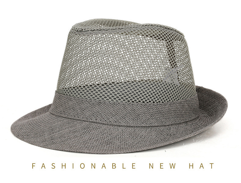 2100g Weight Fedora Hat Hats Type Casual, Outdoor Occasion Polyester Material Solid Color Pattern Summer Season Men's Gender Simple Style Style Crimping Rim Men's Simple Style Solid Color Crimping Fedora Hat 10