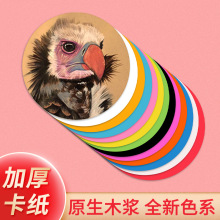 彩色200g圆形卡纸 20张绘画水彩水墨牛皮纸绘画用品手工DIY硬卡纸