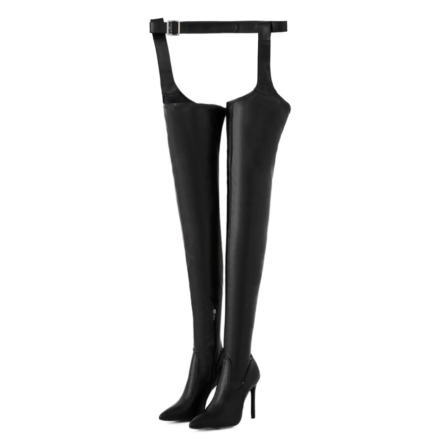 2019 Трансграничные новые пикантные длинные сапоги больших размеров на высоком каблуке выше колена, цельные сапоги, шоу-Женская обувь yxb2003-2