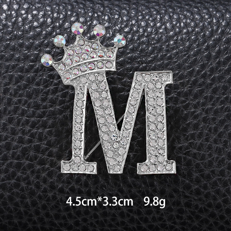 Simple Style Letter Crown Zinc Alloy Inlay Rhinestones Unisex Brooches display picture 13