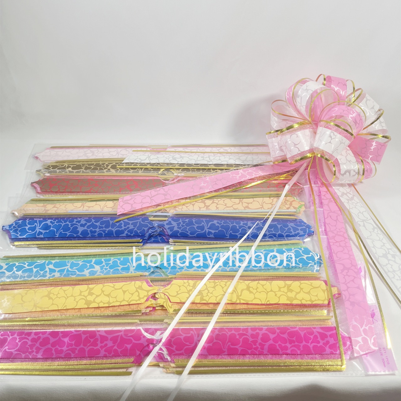 Dos capas de doble color de cola larga correa de flores de regalo de embalaje de flores de mano decoración festiva