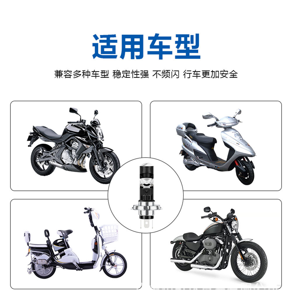 New T19 Motorcycle LED Spotlight P15D BA20D H4 Motorcycle Headlight Lens Headlamp Spotlight