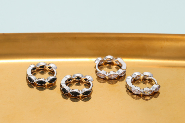 Copper Material Geometric Pattern Fashion Geometric Plating Copper Zircon Copper Earrings