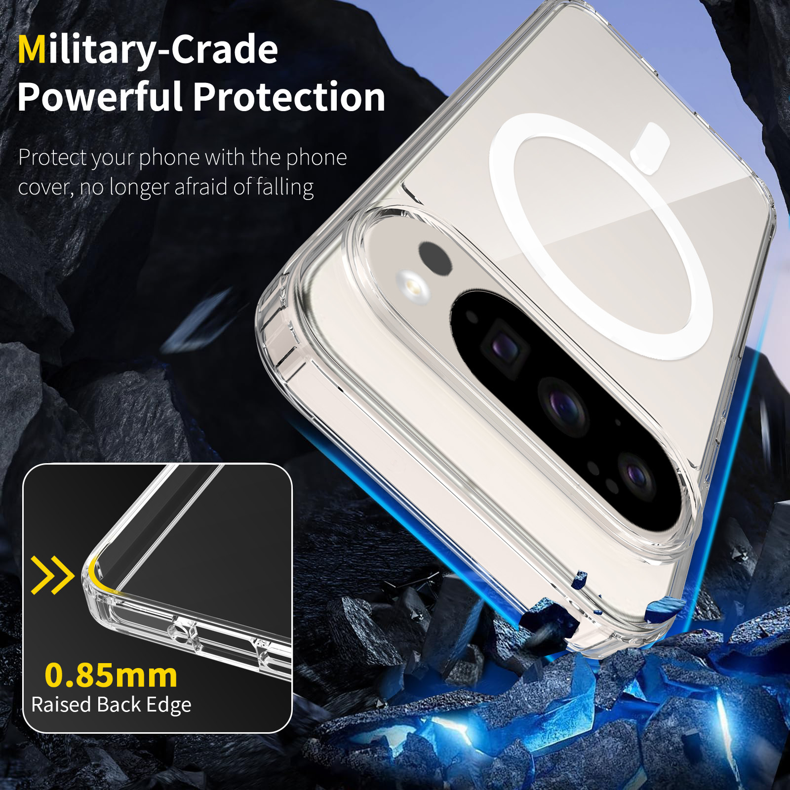 Aplicable a Google pixel10 pro funda para teléfono móvil anticaída magnética pixel10 funda para teléfono móvil con bolsa de aire incorporada dos en uno