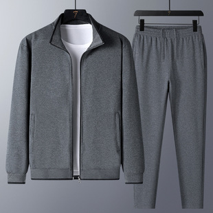 Middle-aged and elderly suit men's sportswear suit spring and autumn running clothes dad wear casual suit long sleeve plus size