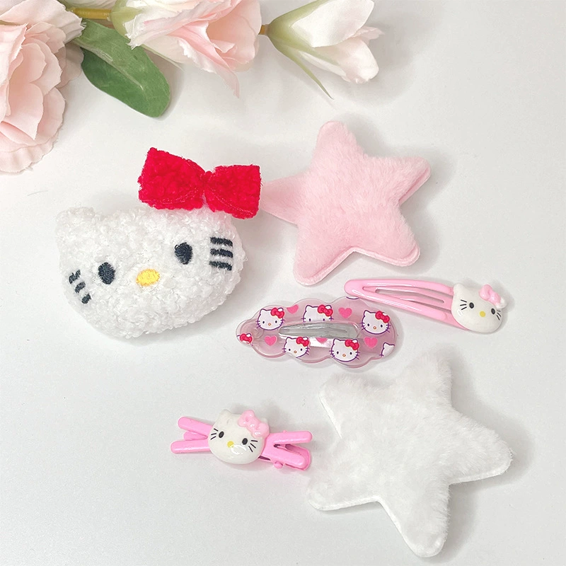 Заколки для волос (Hello Kitty) набор принцессы — разноцветные рисунки, 6–19 шт