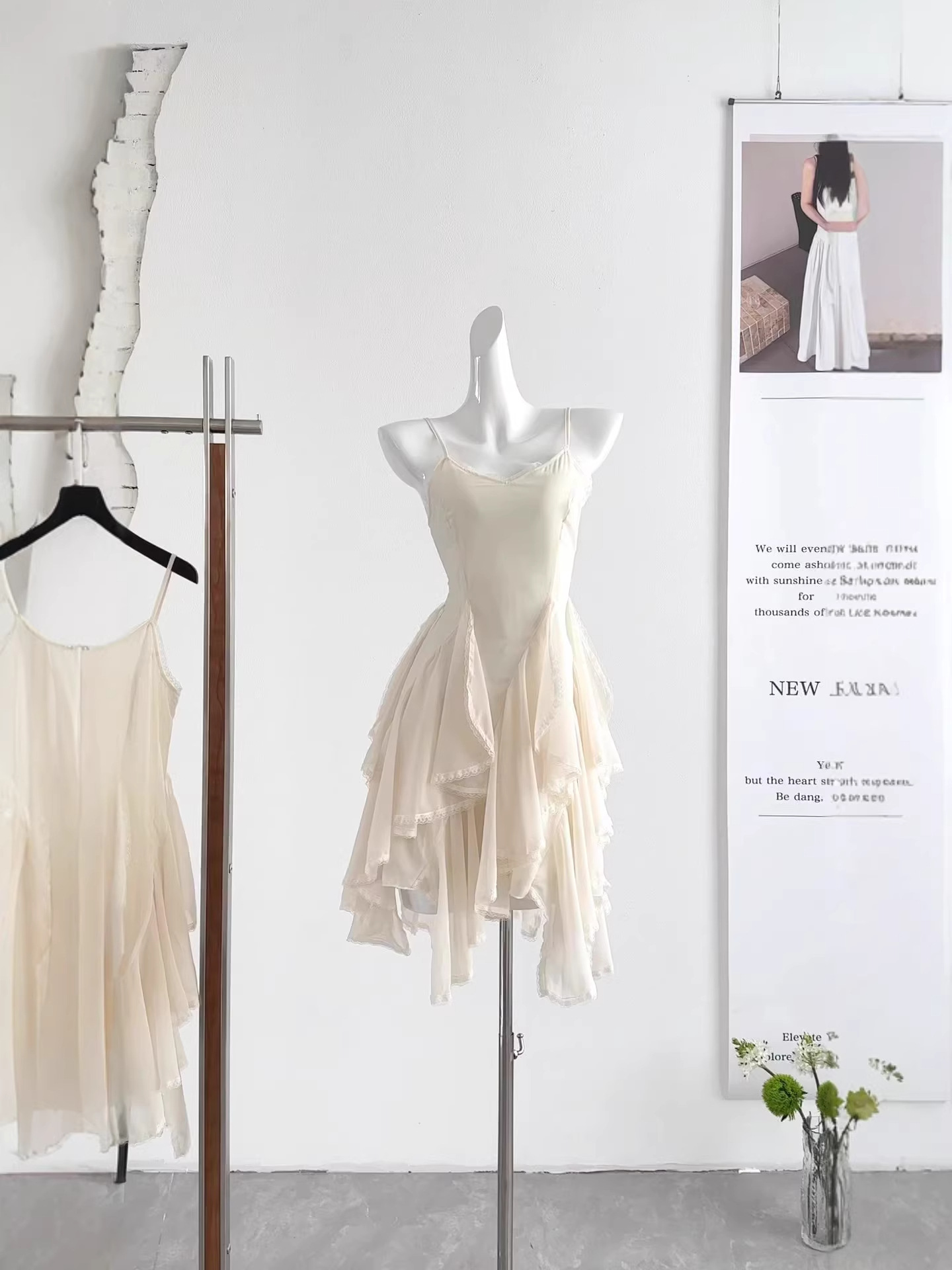 Design shiffon lace spring dress sleevless