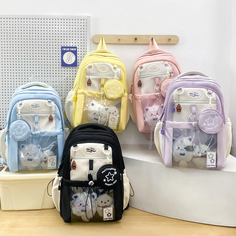 高颜値かばん女子中学生かわいい日系バー痛包大容量ランドセル軽学生リュックサック潮|undefined