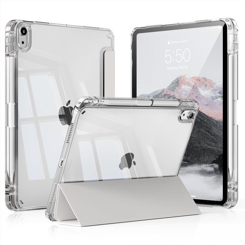 New iPad11 generation protective case Air6 three folding acrylic protective case iPadPro11 with pen slot anti-bending