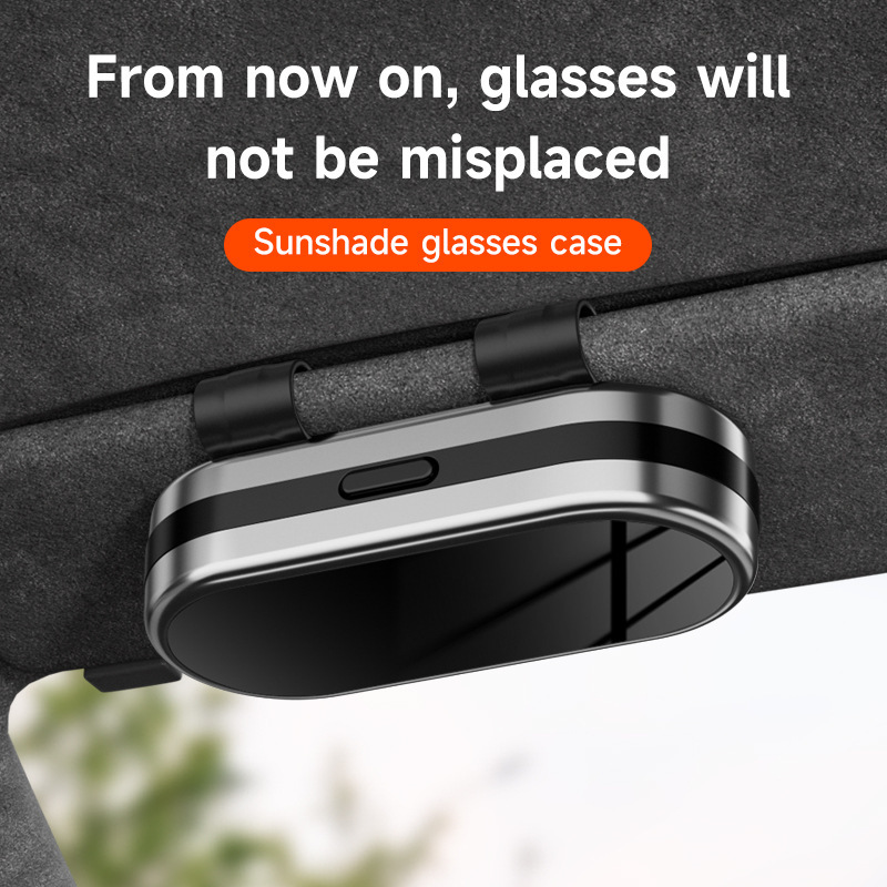 Cross-Border Car Glasses Case Car Sun Visor Glasses Clip Sunglasses Storage Box Glasses Holder High-End Sunglasses Clip