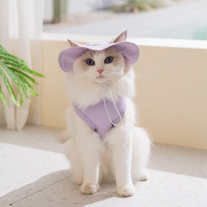 26 primavera y verano ropa de mascotas chaleco chaleco sombrero refrigeración perros ropa de gato perros pequeños y medianos