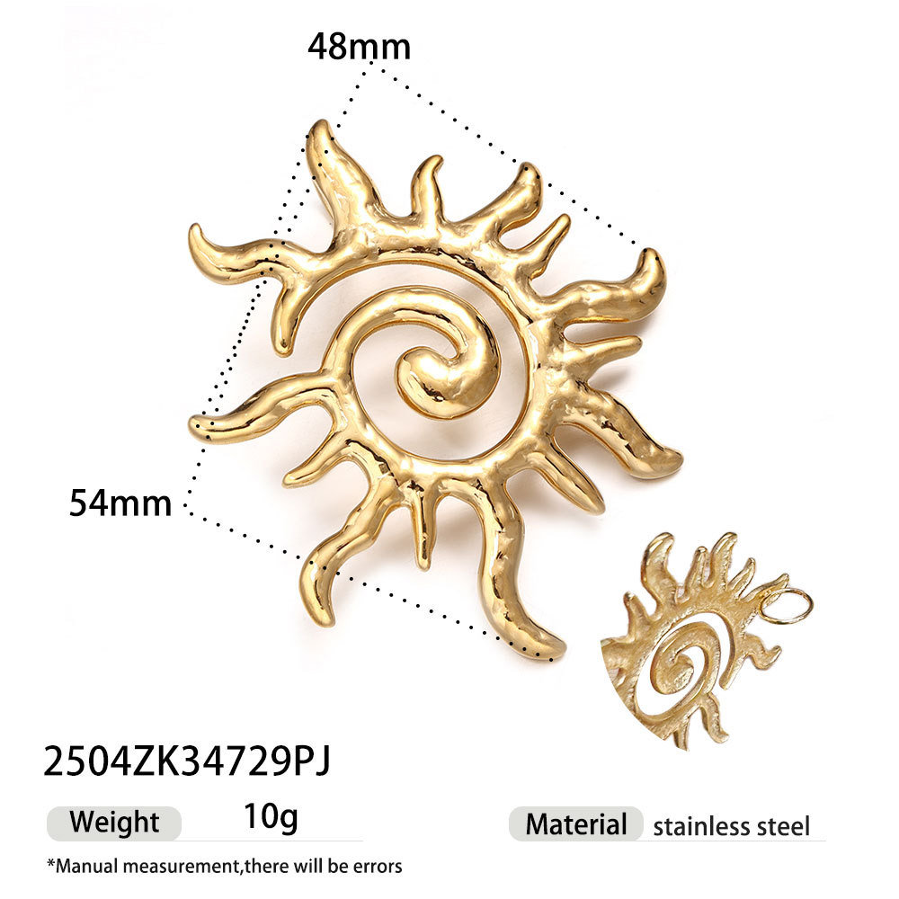 Tena Europa y América Alta retención de color 18k oro concha de acero inoxidable concha de estrella de mar collar de cuerda gruesa ins joyería de explosión transfronteriza image 18