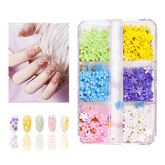 Japanese-style mixed set Glitter Glam 3D stereoscopic small flower nail accessories new trending resin five-petaled flower nail decoration accessories