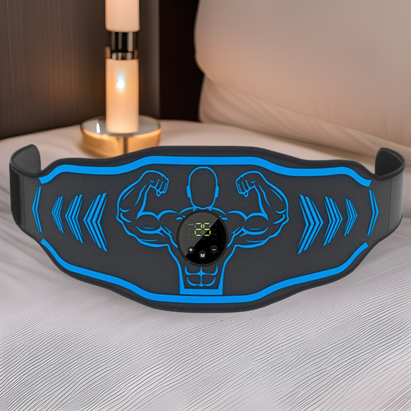 腹部按摩器健身仪减脂肥瘦身甩脂微电流加热腰带ems脉冲揉肚子神