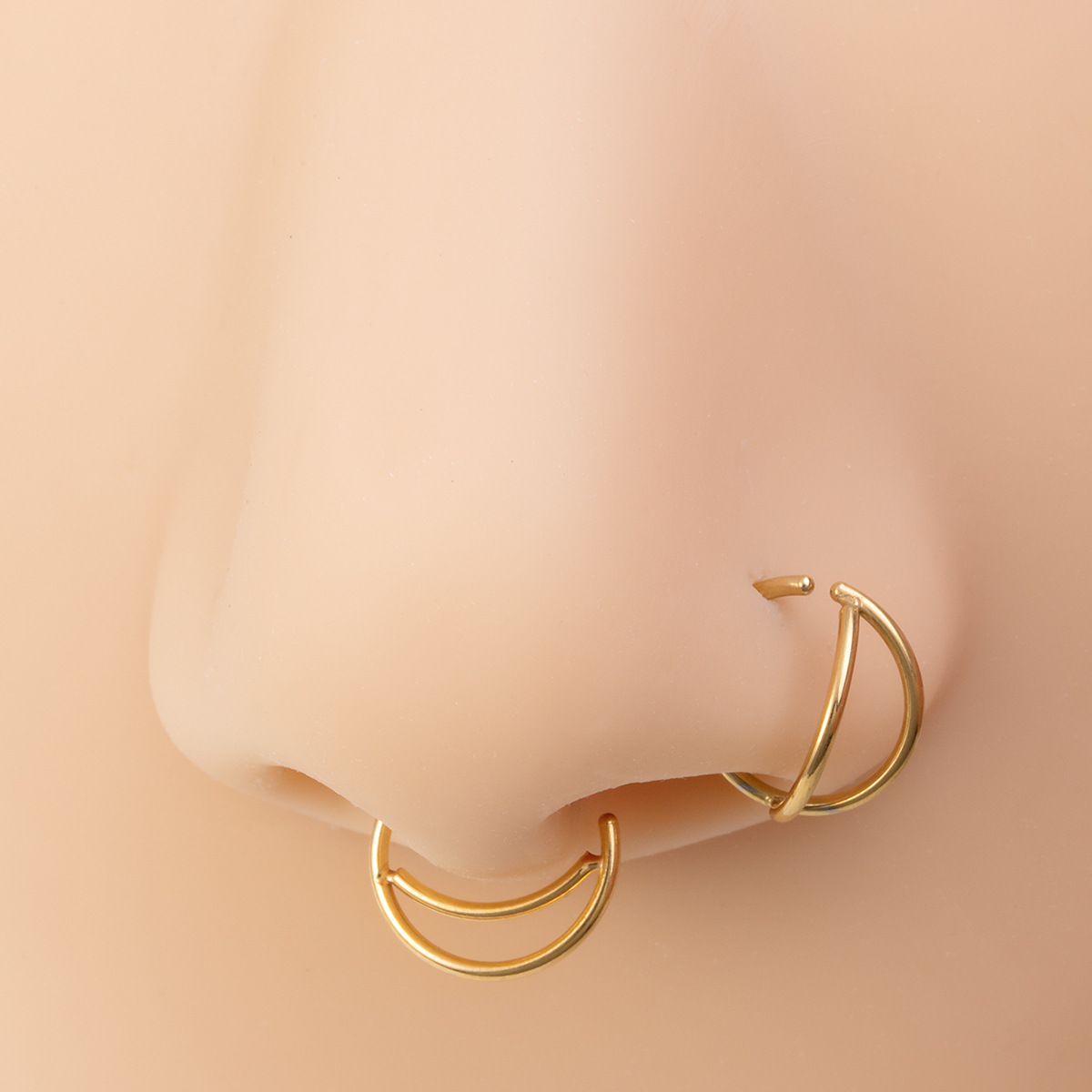 Simple Style Solid Color Stainless Steel Plating Nose Ring 1 Piece
