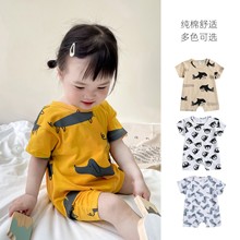 婴儿衣服夏季薄款 女宝宝纯棉短袖爬服超洋气夏季哈衣男婴连体衣