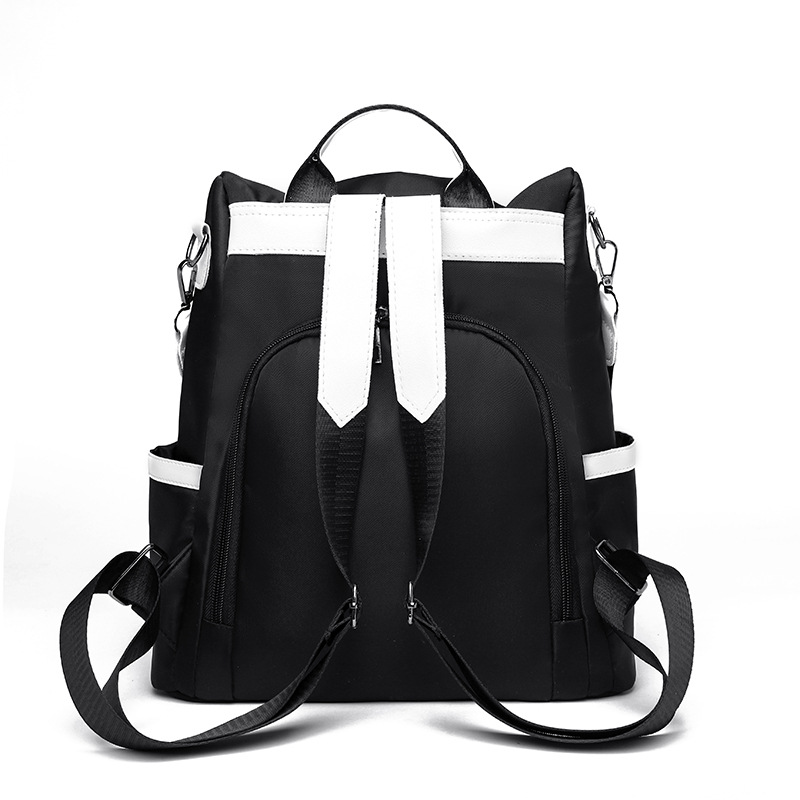 2023 nueva mochila antirrobo de nailon para mujer, color de contraste de moda, mochila de viaje de doble uso de gran capacidad, mochila escolar al por mayor