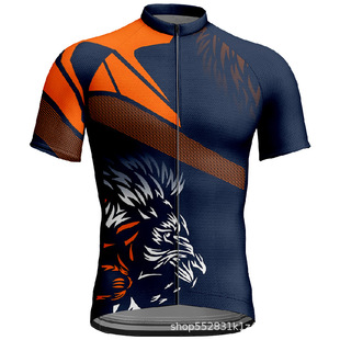 2025 cross-border new close-fitting tights cycling clothing sports top raglan sleeve T-shirt partial 3D printing men's summer