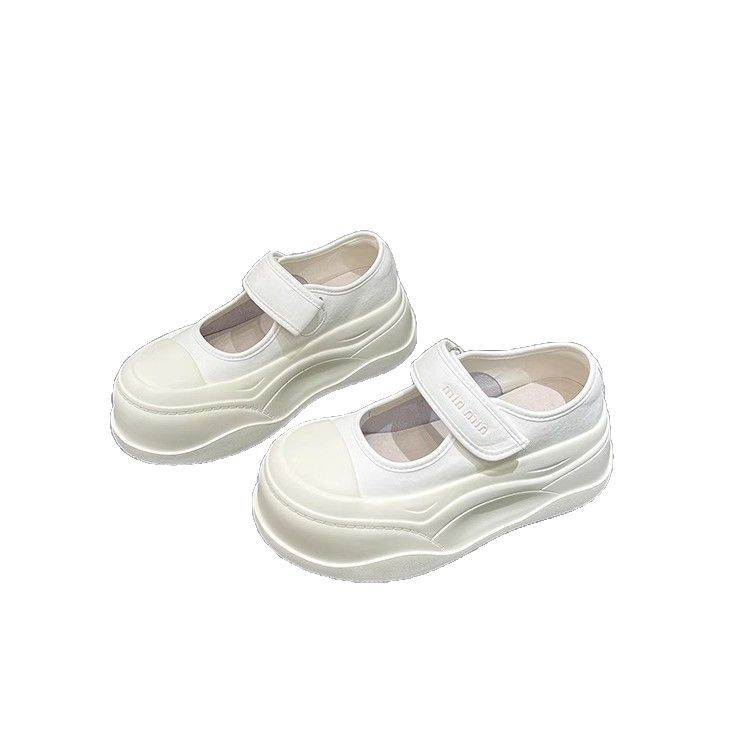 2025 primavera y verano nuevo estilo 6cm suela de bizcocho zapatos Mary Jane de cuero ligero zapatos pequeños de todo fósforo de moda para mujer
