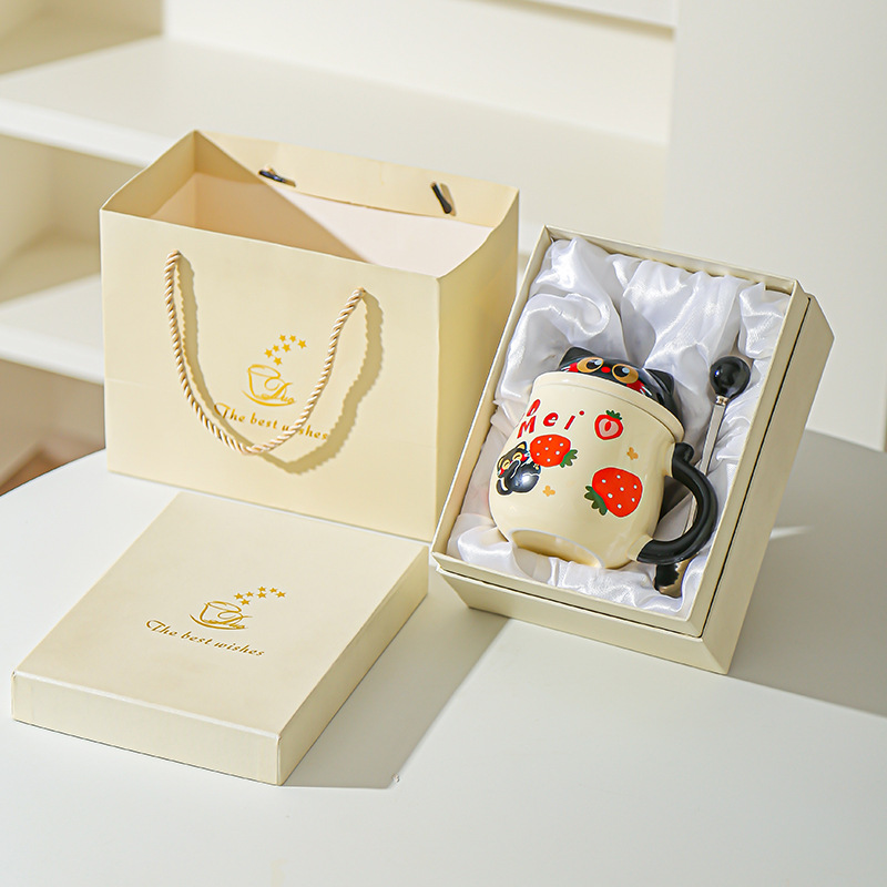 Fruta creativa gatos con tazas de fugas de té encantadoras caricaturas de alto valor de la cara de la taza de desayuno de leche doméstica taza de agua de oficina