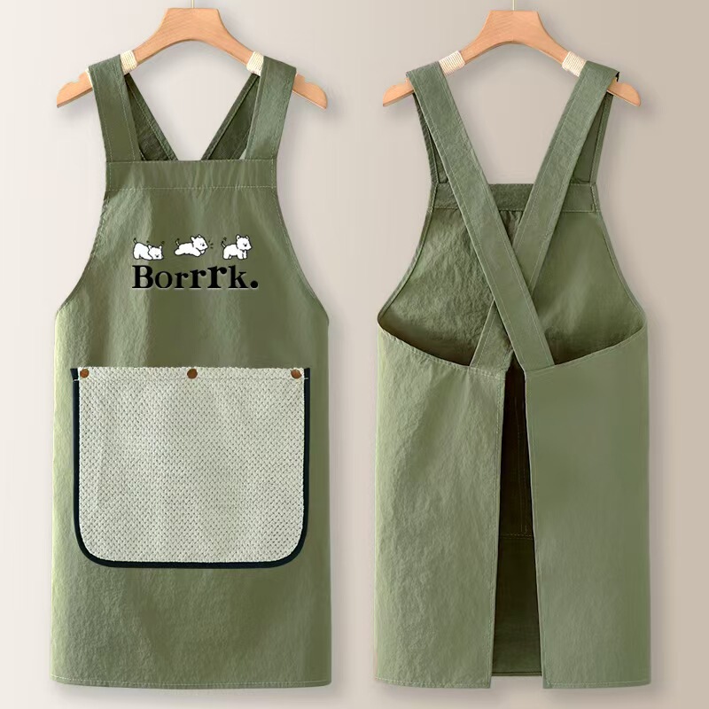 Apron for Kitchen Use, 2025 New Model, Oil-Proof and Waterproof, High-End Style, Young Style, Cooking Apron with Ogo Print, Hand-Wiping Feature Apron for Kitchen Use, 2025 New Model, Oil-Proof and Waterproof, High-End Style, Young Style, Cooking Apron with Ogo Print, Hand-Wiping Feature