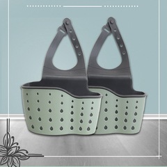 Huisi household sink rack sponge pot brush drain rack kitchen ginger and garlic storage basket double-layer drip basket drain basket