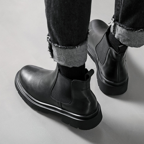  Chelsea boots men's motorcycle short boots mid-top chimney boots autumn and winter high-end Martin boots 6031-X