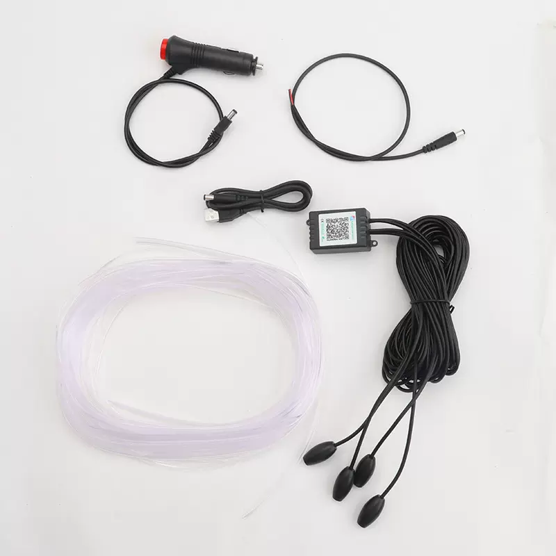 适用汽车七彩APP氛围灯冷光线车内门边光导变色装饰灯中控灯气氛