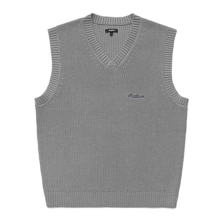 23 New Korean Golf Four Seasons Loose Sleeveless Waistcoat Men's Knitted Vest Sweater Vest White