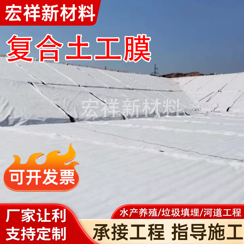 复合土工膜 HDPE复合膜人工湖蓄水池水库防渗土工膜一布两布一膜