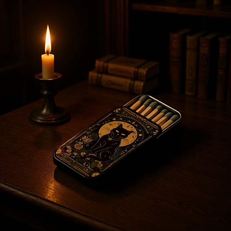 Cross-Border New Model Moon Phase Black Cat Pattern Matchbox, Simple and Portable High-End Matchbox, Does Not Include Matches Cross-Border New Model Moon Phase Black Cat Pattern Matchbox, Simple and Portable High-End Matchbox, Does Not Include Matches