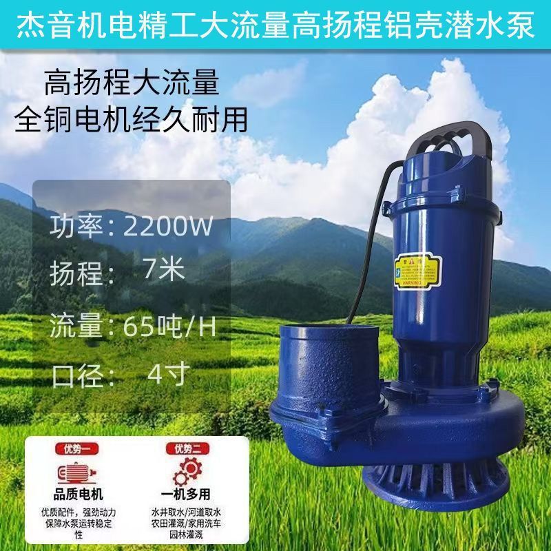 Shanghai RMB 220v bomba sumergible bomba de agua limpia riego agrícola doméstico flujo de elevación bomba de bombeo