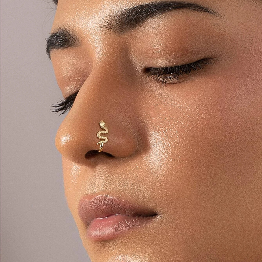 1 Piece Nose Rings & Studs Simple Style Star Moon Sterling Silver Plating Nose Ring display picture 33