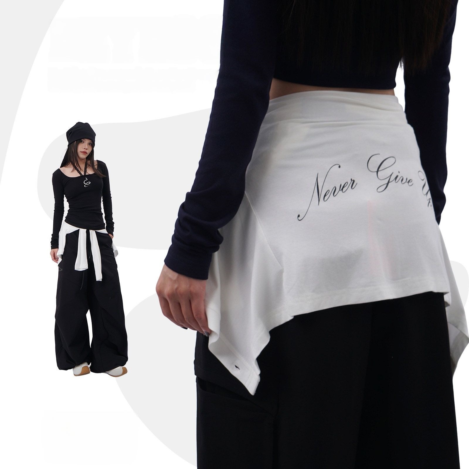 Hip-hop Style Jazz Dance Versatile Slimming White Layered Short Sports...