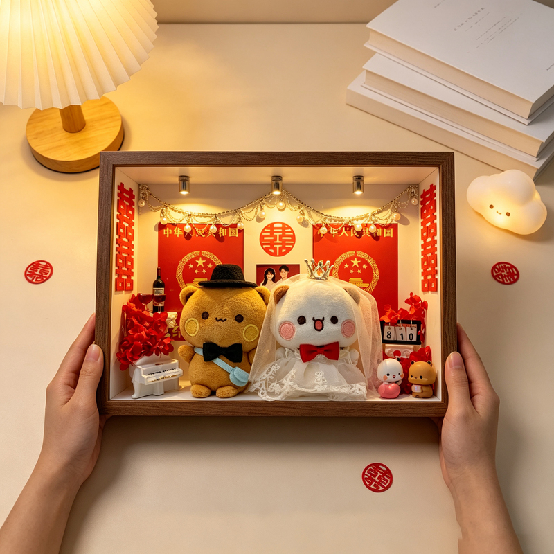 Cartoon Panda Yiboobu Plush Doll Pendant Toy Keychain Birthday Gift for Boyfriends and Couples