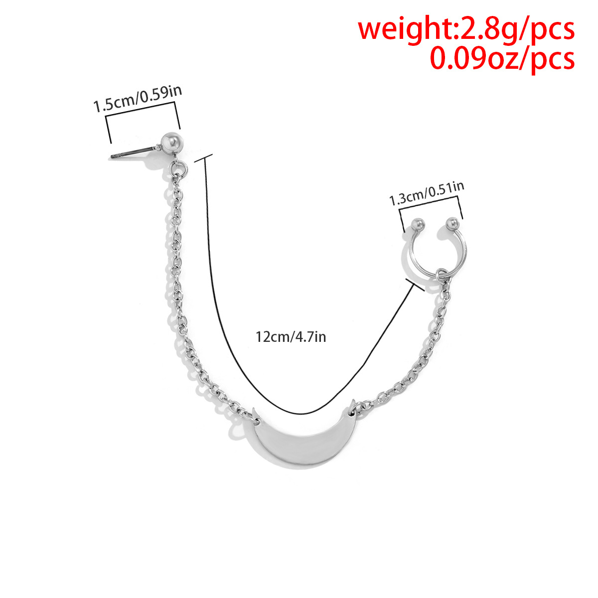 Punk Geometric Moon Iron Plating Nose Ring