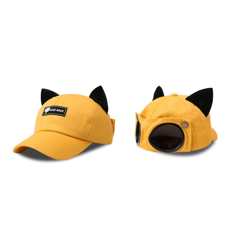 Cappellino baseball aviatore con orecchie di gatto per ragazze_voghion.com