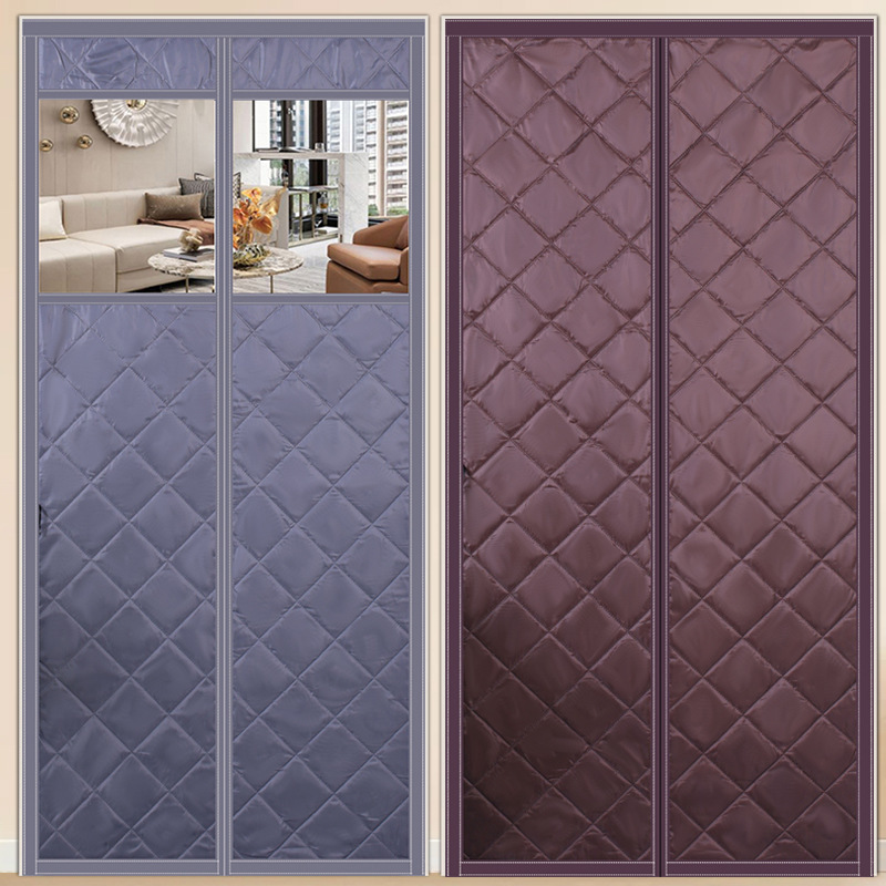 Winter Door Curtain, Thickened Curtain for Home Use, Air Conditioning Insulation, Windproof, Soundproof, Cold-Proof, Self-Absorbing