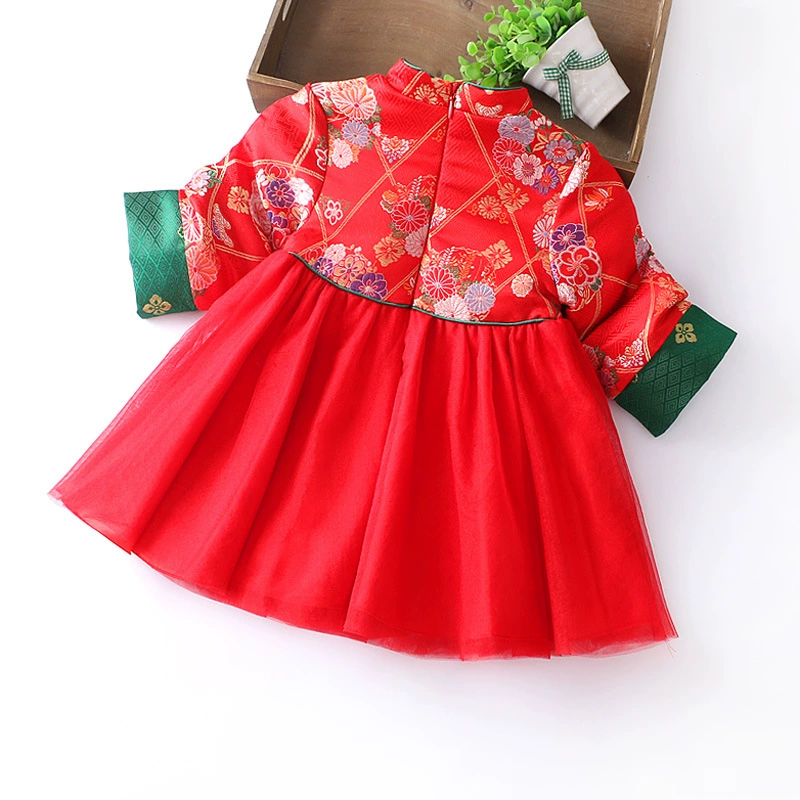Dress girl's, warm long-sleeve, autumn