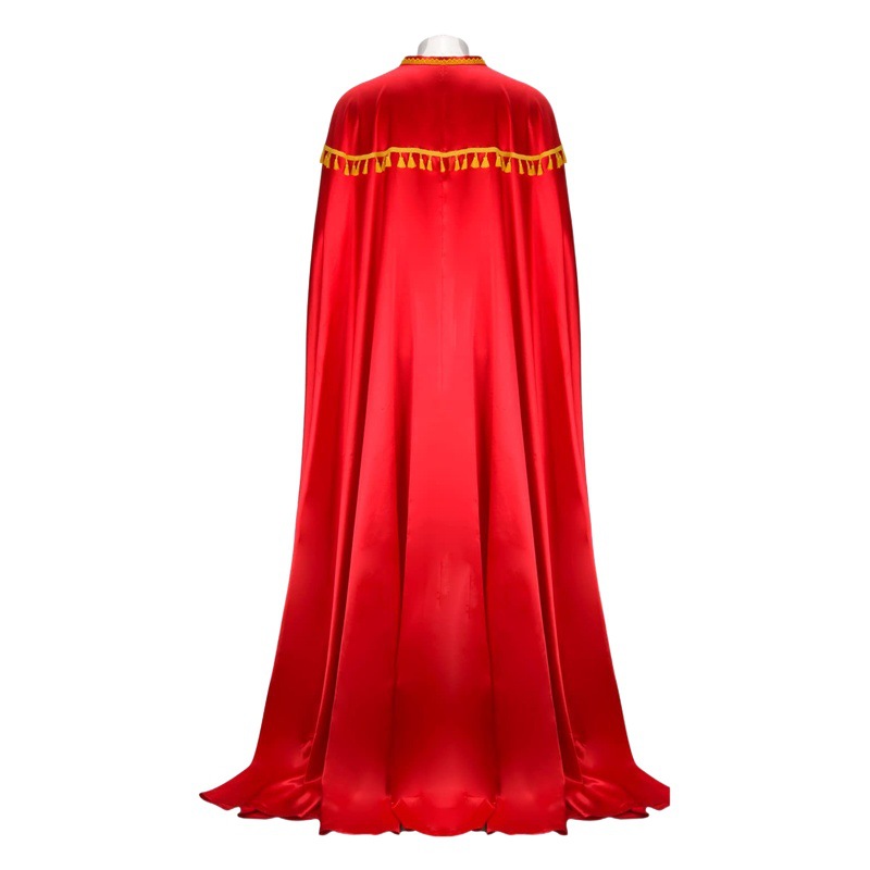 Mexican Wrestler Adult Men's Cape with Mask Red Long Cape Halloween Party Cosplay Costume