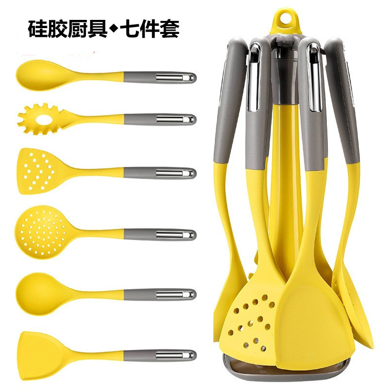 Juego de pala especial para sartén antiadherente resistente a altas temperaturas, pala de silicona para cocinar, cuchara antiadherente, utensilios de cocina, espátula de silicona