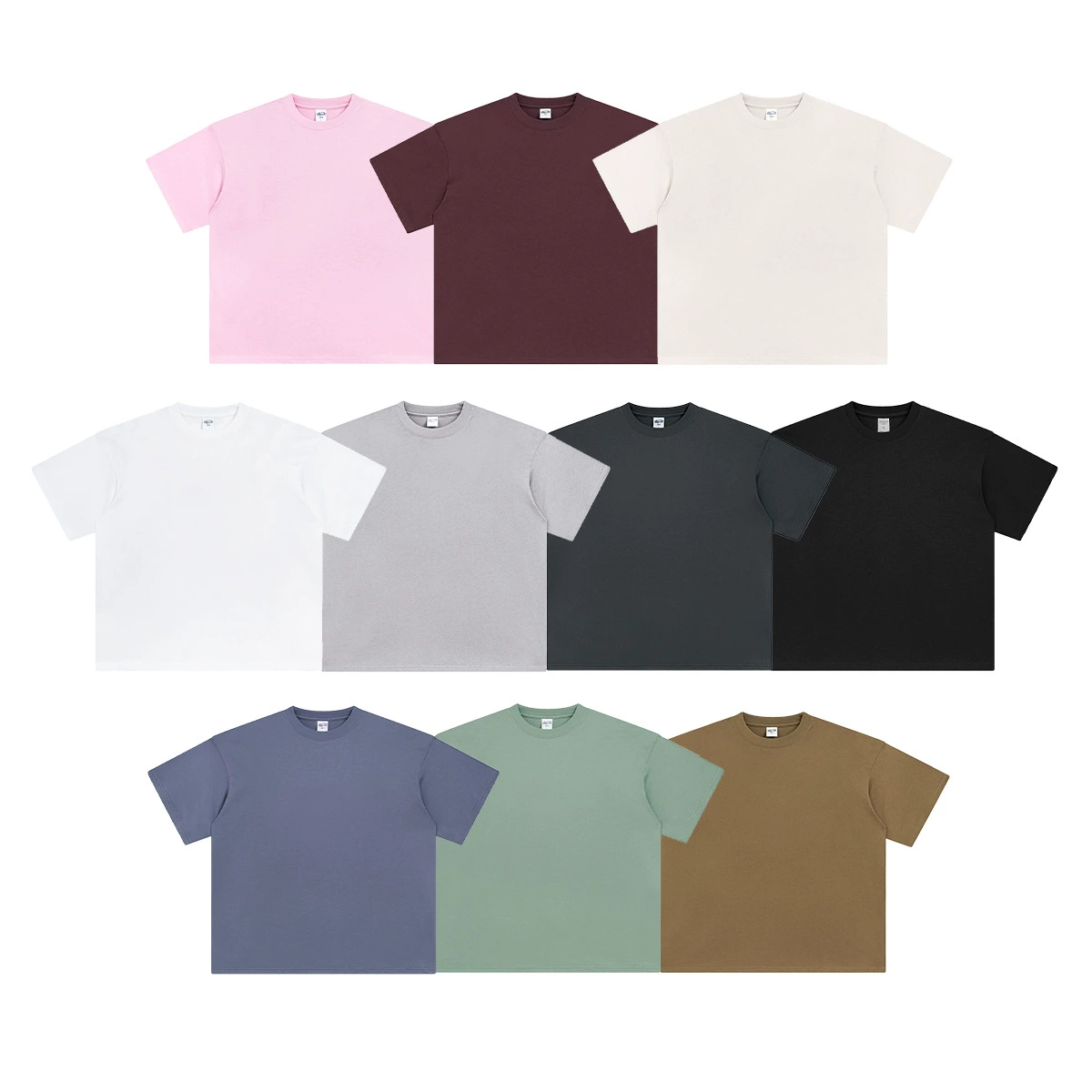 Cotton solid base T-shirt, loose fit, oversize, with short sleeve