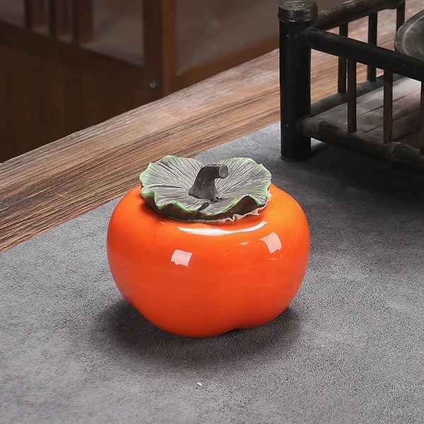 Orange-red-resin cap bottom glazed