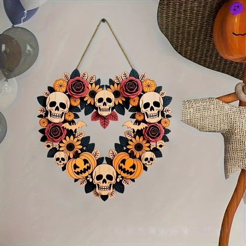 Cross-Border Best-Selling Halloween Door Decorations: Ghost, Pumpkin, Black Cat, Wooden Halloween Front Door Wall Wreath Decoration Sign Cross-Border Best-Selling Halloween Door Decorations: Ghost, Pumpkin, Black Cat, Wooden Halloween Front Door Wall Wreath Decoration Sign