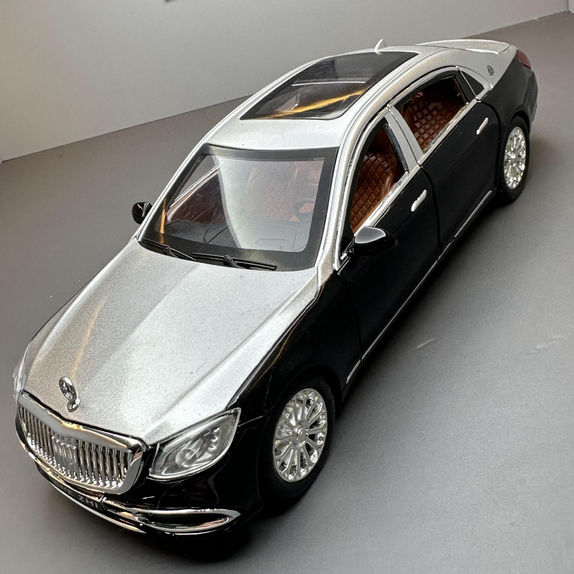 Coche de aleación modelo de coche Maybach S600 coche ejecutivo tire hacia atrás con sonido y luz coche música modelo decoración colección