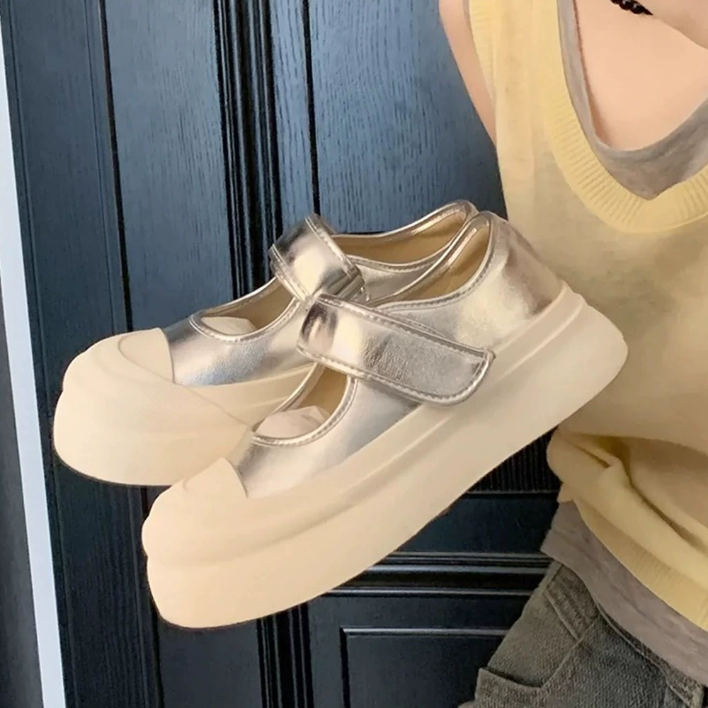 Grape Mom Studiolee Большие кожаные туфли Мэри Джейн на платформе с круглым носком и толстой подошвой, увеличивающие рост, для женщин.