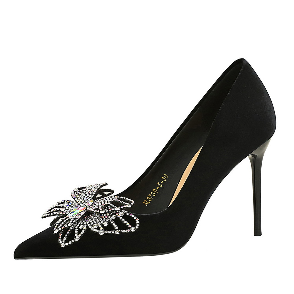 Kleurrijke stiletto pumps met strik voor dames_voghion.com