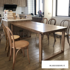 北欧实木餐桌简约白蜡木长桌原木日式大板莫比恩桌子家用书桌松木