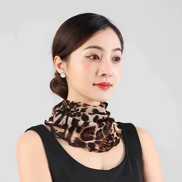 Summer dustproof ear-hanging veil solid color scarf women's pullover Four Seasons thin sun protection neck protection collar mesh summer Silk